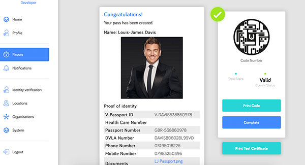 V-Health Passport™ - Passport Completion